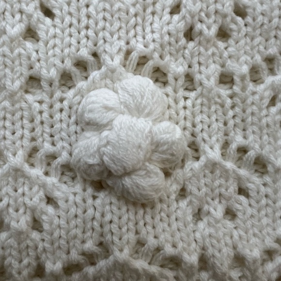 Adorable crochet vest by Cotton Emporium, cream colored, crochet flowers NWT XS - Picture 8 of 8